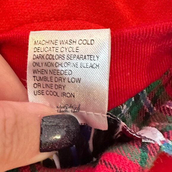 Vintage 1980's Yikes Red Zip-Front Catnap Embroidered Lounge Dress Size 1X - Picture 8 of 8